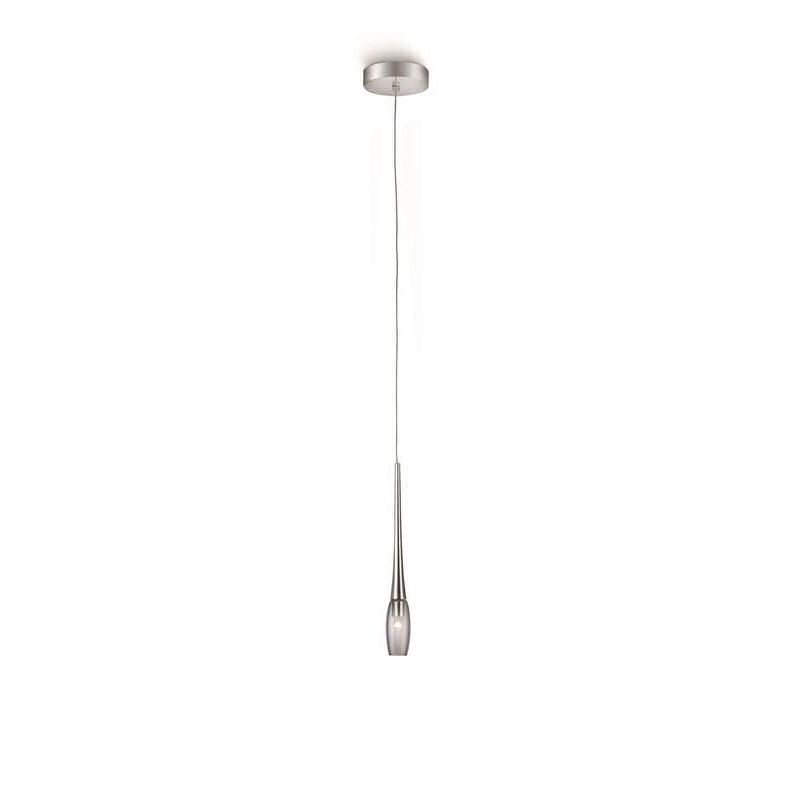 Philips Jazz 1-light LED Pendant in Chrome Finish with smokey glass